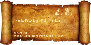 Ledofszky Márta névjegykártya